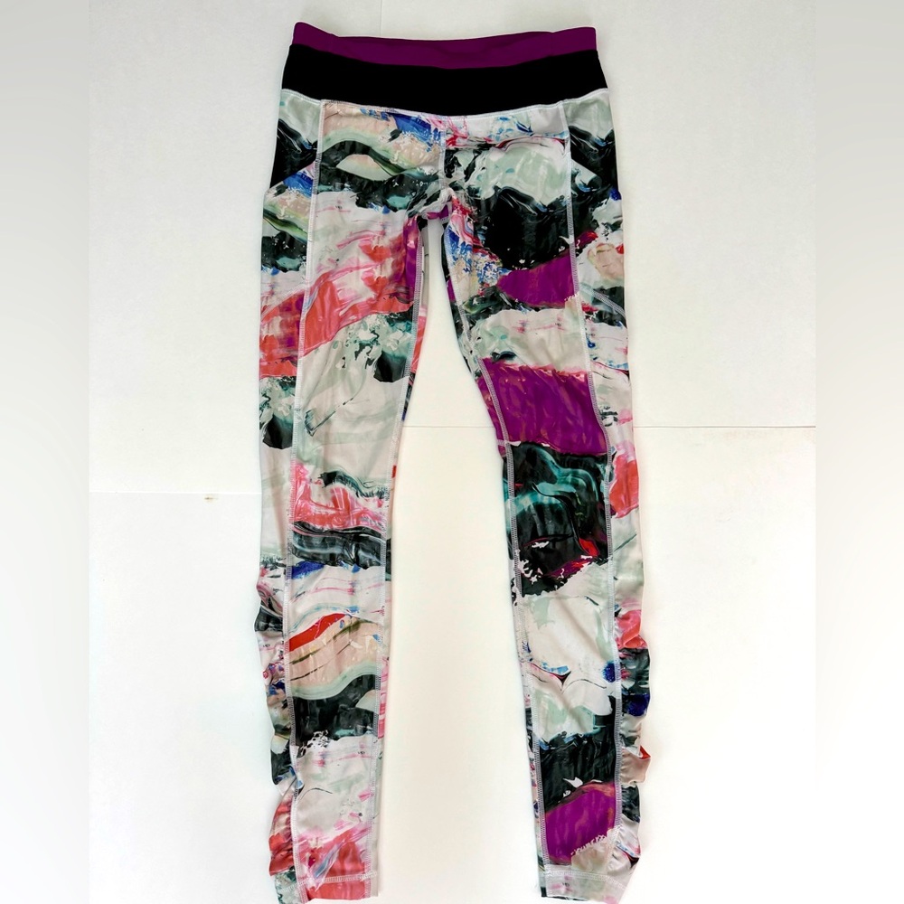 LULULEMON leggings pants tights UNICORN TEARS with side pockets sz 8